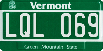 VT license plate LQL069