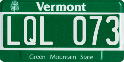 VT license plate LQL073