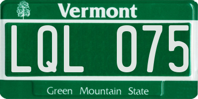 VT license plate LQL075