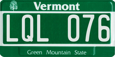 VT license plate LQL076