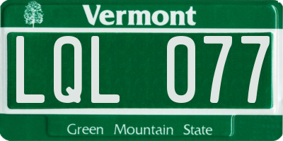 VT license plate LQL077