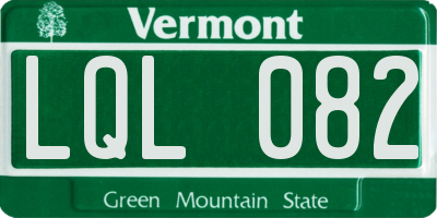 VT license plate LQL082