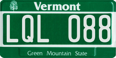 VT license plate LQL088