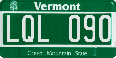 VT license plate LQL090