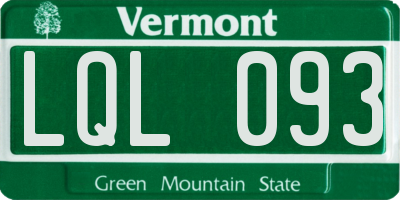VT license plate LQL093