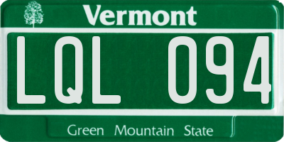 VT license plate LQL094