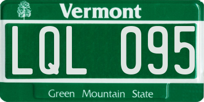 VT license plate LQL095