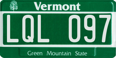 VT license plate LQL097