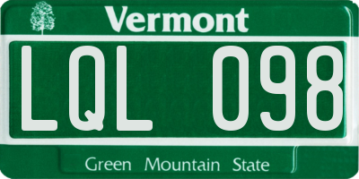 VT license plate LQL098