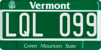 VT license plate LQL099