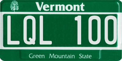 VT license plate LQL100