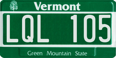 VT license plate LQL105
