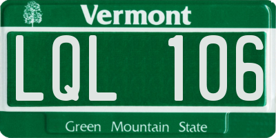 VT license plate LQL106