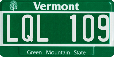 VT license plate LQL109