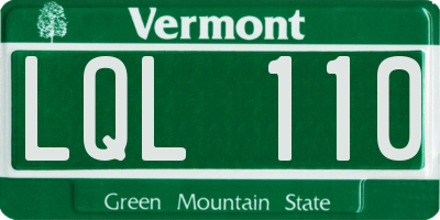 VT license plate LQL110