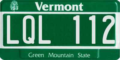VT license plate LQL112