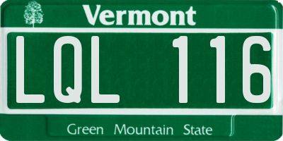 VT license plate LQL116