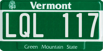VT license plate LQL117