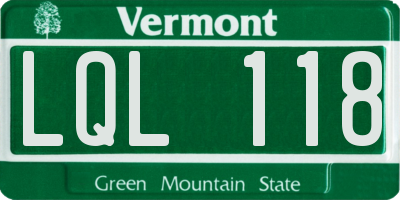 VT license plate LQL118