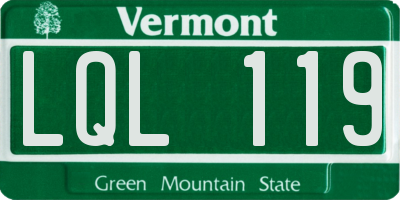 VT license plate LQL119
