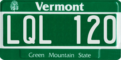 VT license plate LQL120