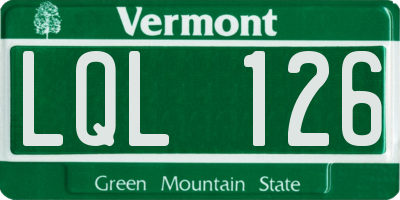 VT license plate LQL126
