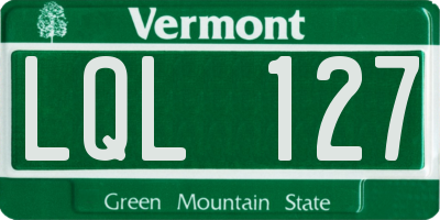 VT license plate LQL127