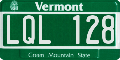 VT license plate LQL128