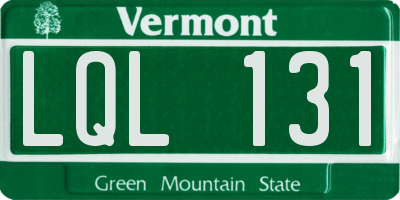 VT license plate LQL131