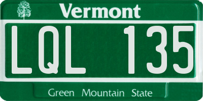VT license plate LQL135