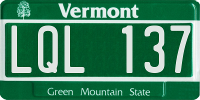 VT license plate LQL137
