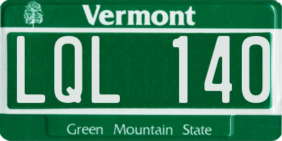 VT license plate LQL140