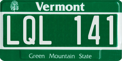 VT license plate LQL141