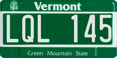 VT license plate LQL145