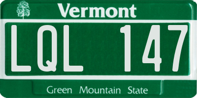 VT license plate LQL147