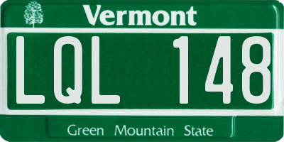 VT license plate LQL148