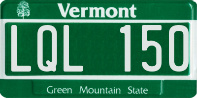 VT license plate LQL150