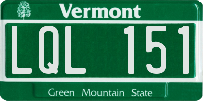 VT license plate LQL151