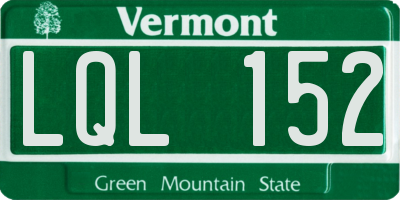 VT license plate LQL152