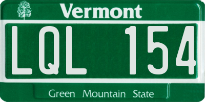 VT license plate LQL154