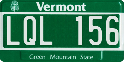 VT license plate LQL156