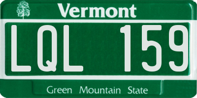 VT license plate LQL159
