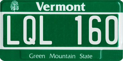 VT license plate LQL160