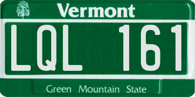 VT license plate LQL161