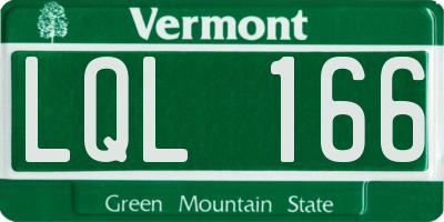 VT license plate LQL166