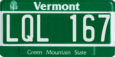 VT license plate LQL167