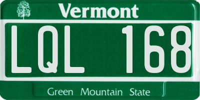 VT license plate LQL168