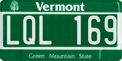 VT license plate LQL169