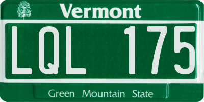 VT license plate LQL175