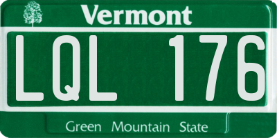 VT license plate LQL176